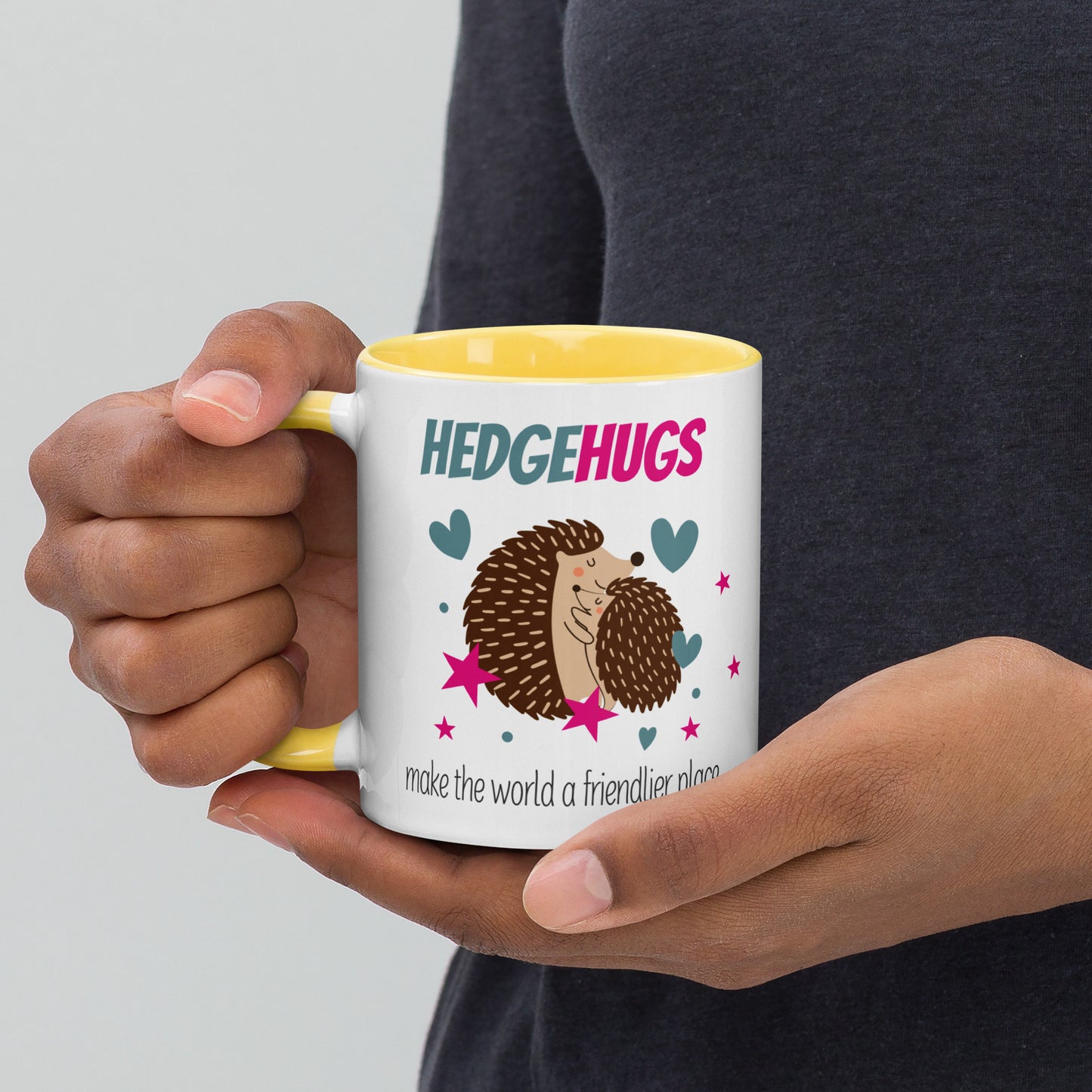 Hedgehogs, hearts and stars coffee mug