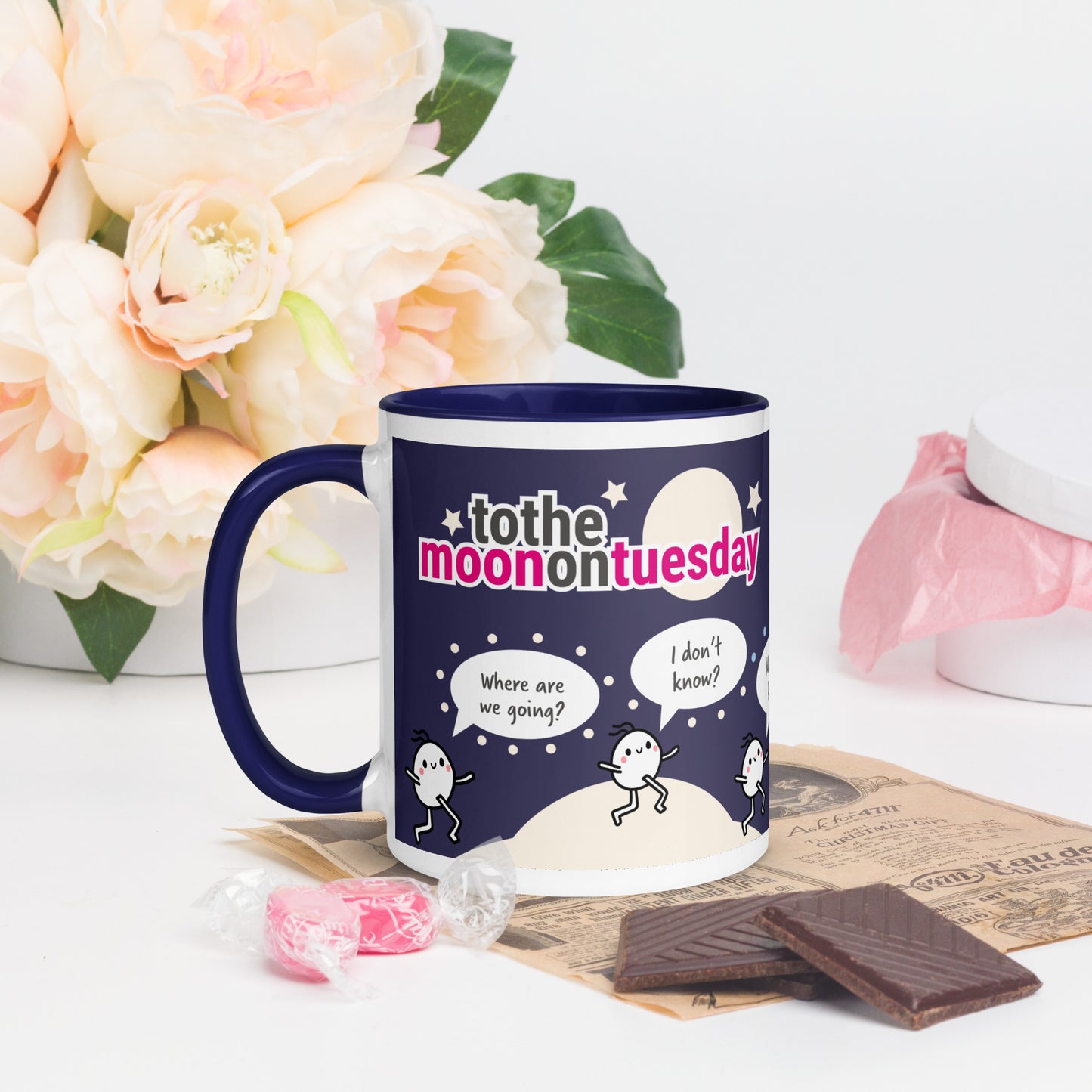 Playful, fun, humorous coffee mug